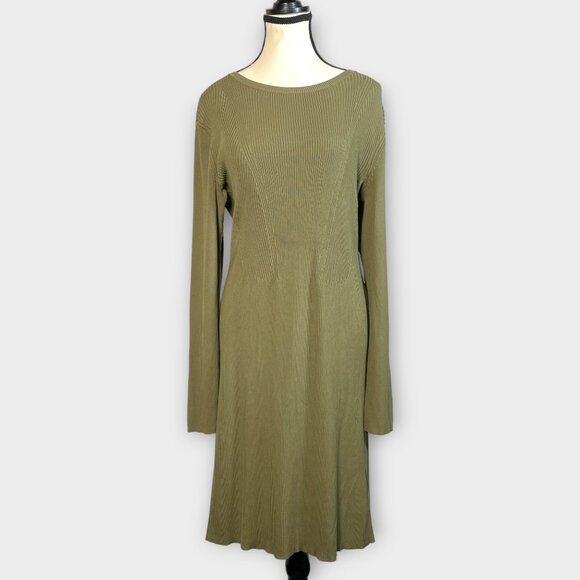 Lauren Ralph Lauren Dress XL Olive Green Long Sleeve Officecore - Picture 1 of 10